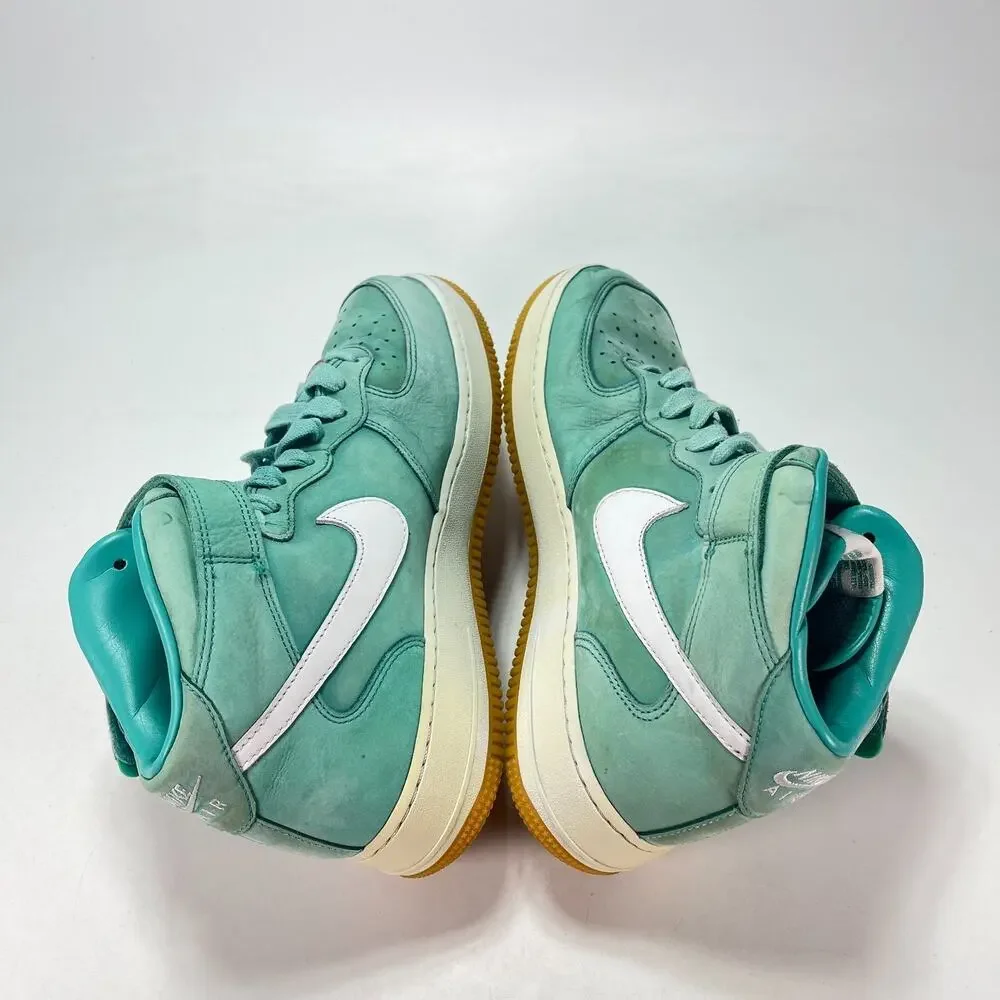 Nike Air Force 1 Mid Premium Washed Teal Casual Shoes DV2219-300 Mens Size 10.5